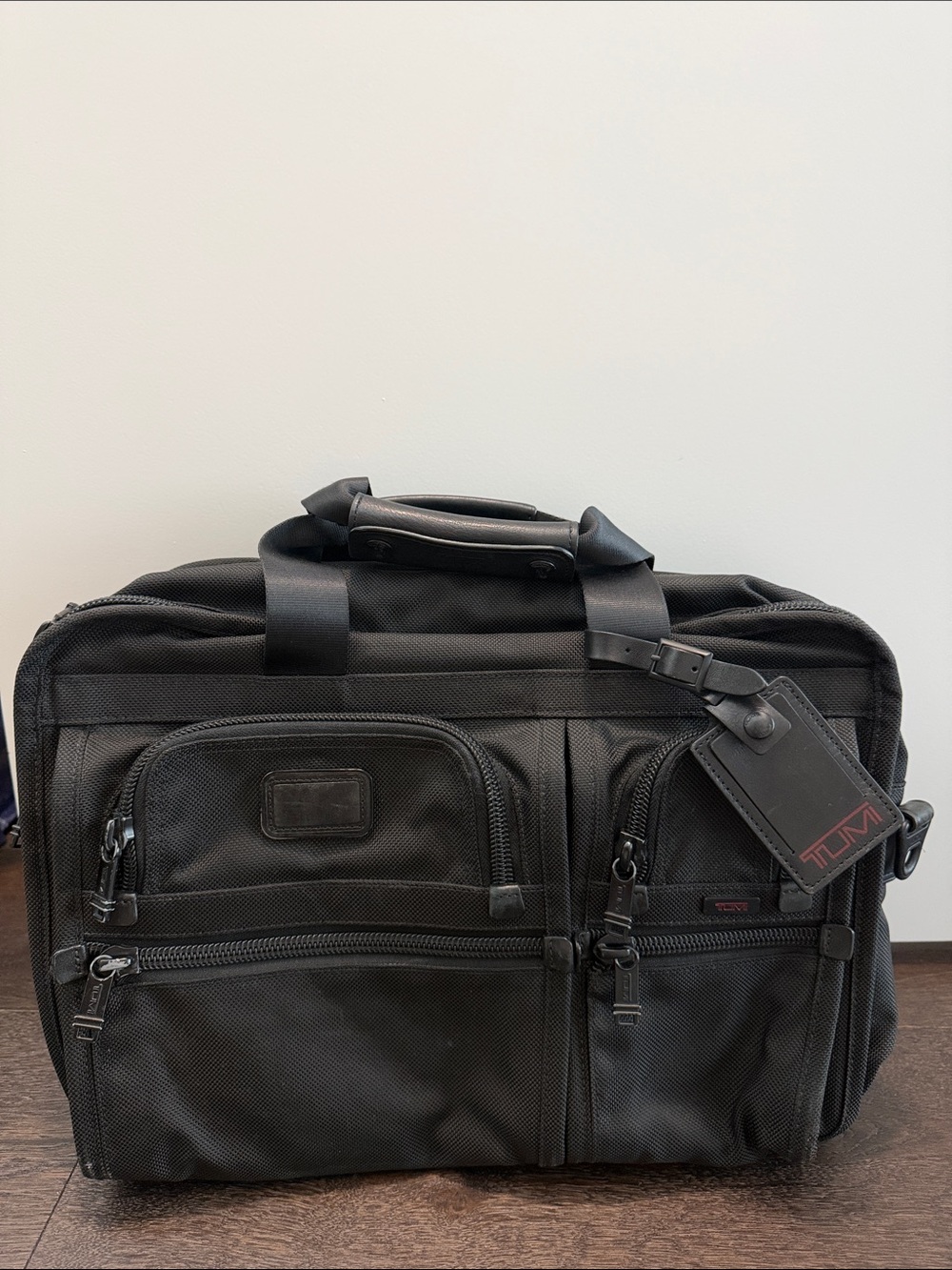 Tumi Black Nylon Briefcase with Top Handles